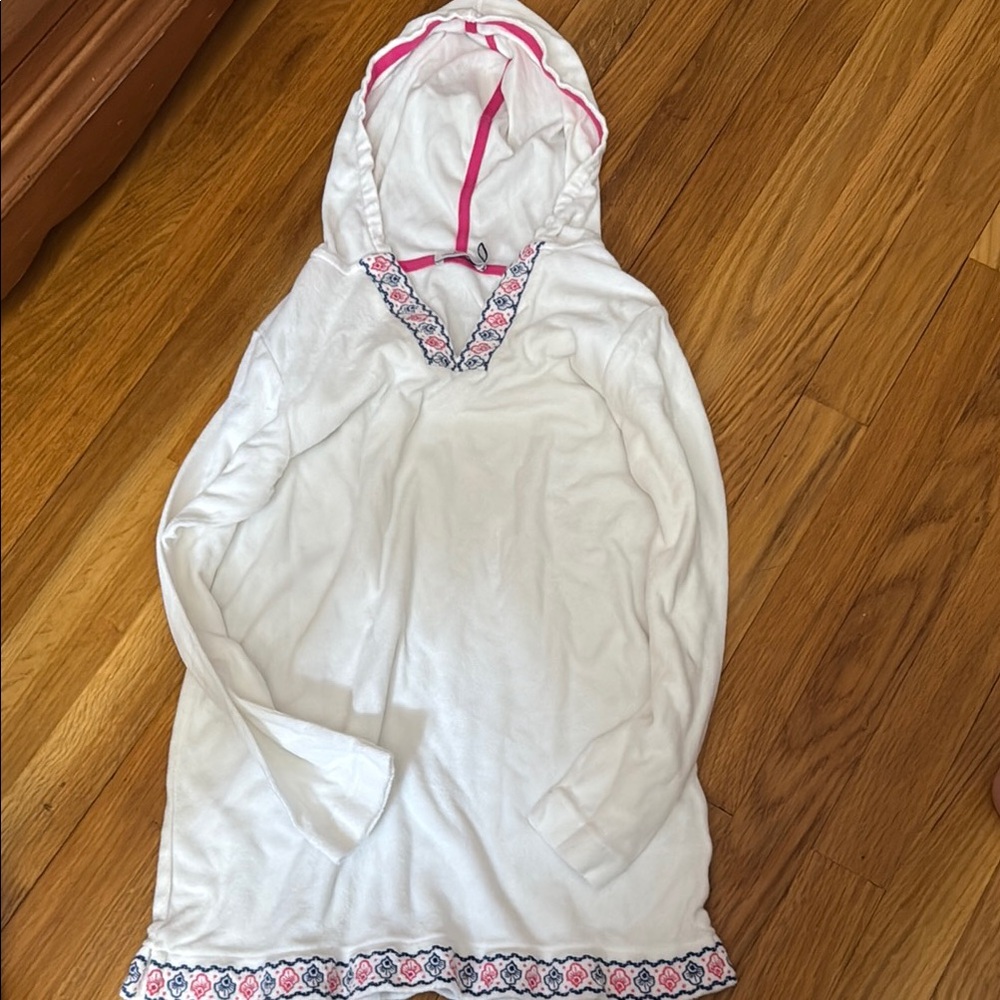 Vineyard Vines White and Pink Kids Swim Coverup